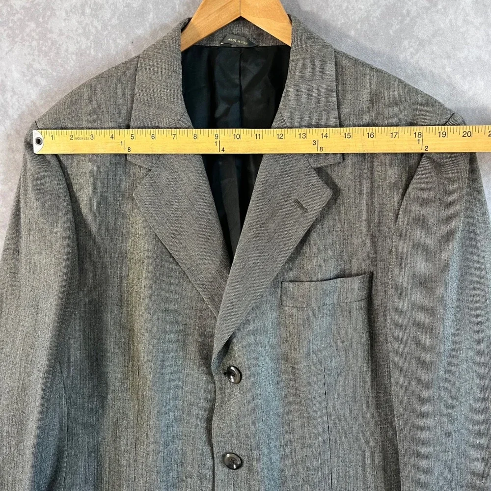 Banana Republic Blazer Men 46L Grey Wool Blend Made in Italy 3-Button Sport Coat